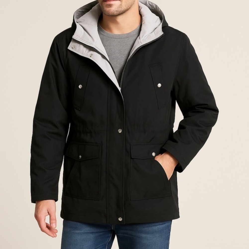 Nautica Men’s Black Lightweight Utility Jacket Size XL